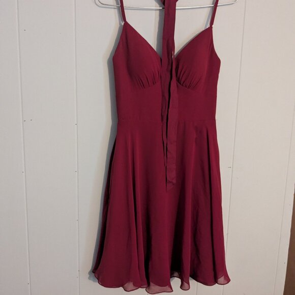 Azazie Dresses & Skirts - Azazie maroon mini dress A2